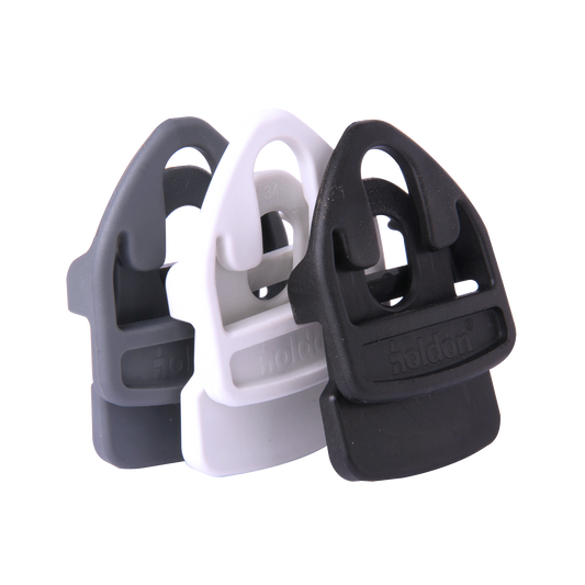 Three Holdon® XTRA in gray, white, and black on transparent background